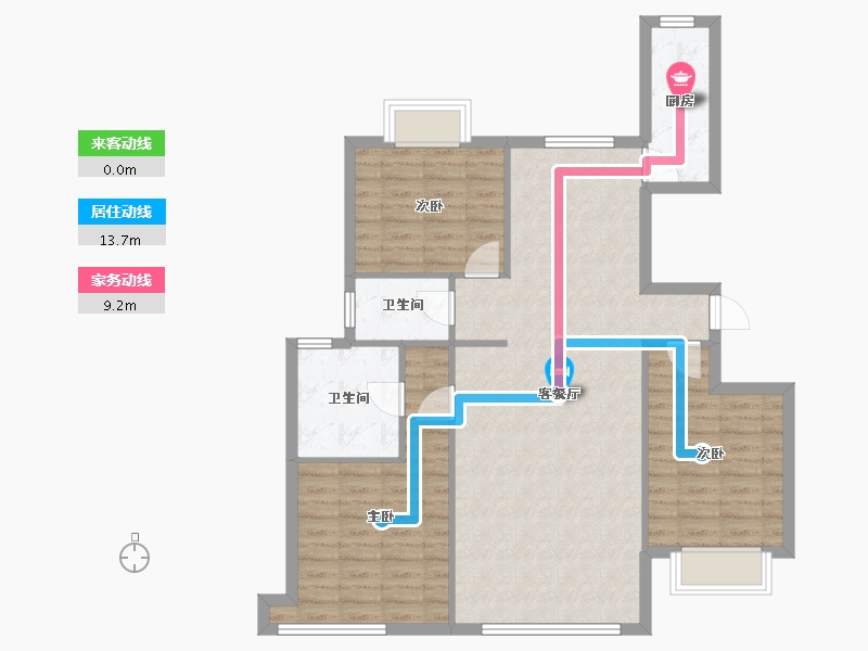 河北省-廊坊市-宝石花苑-95.09-户型库-动静线