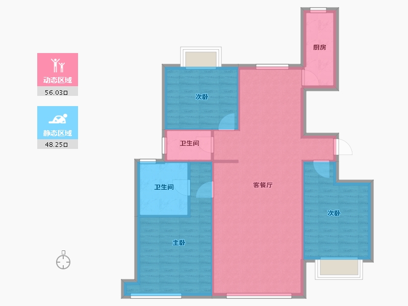 河北省-廊坊市-宝石花苑-95.09-户型库-动静分区