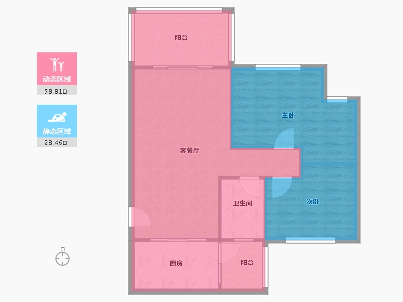 广东省-广州市-翠山蓝天苑-80.00-户型库-动静分区