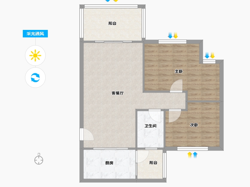 广东省-广州市-翠山蓝天苑-80.00-户型库-采光通风