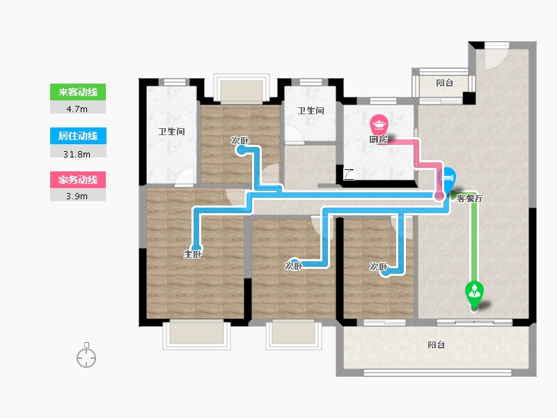 湖北省-武汉市-招商·武汉城建未来中心-113.60-户型库-动静线