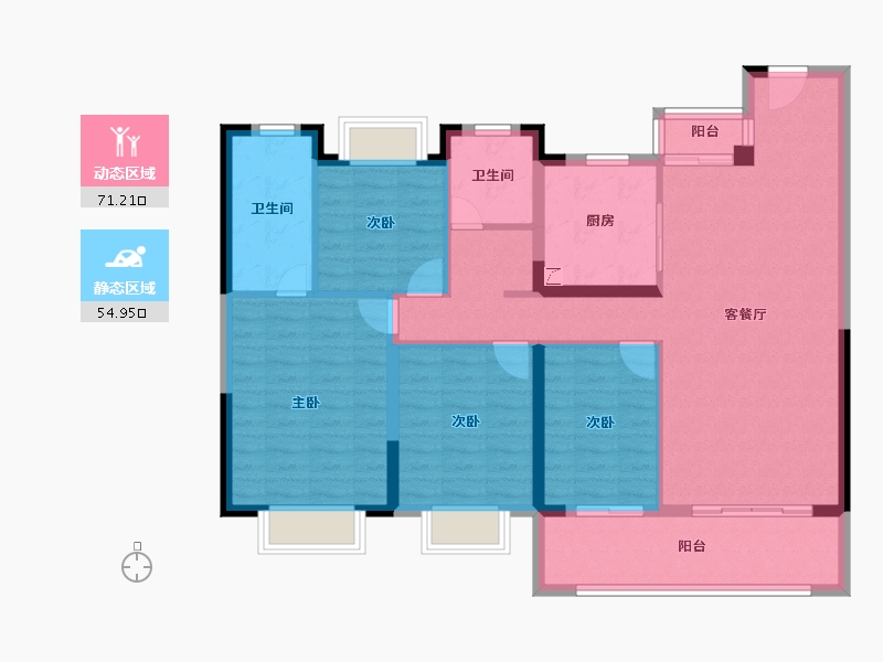 湖北省-武汉市-招商·武汉城建未来中心-113.60-户型库-动静分区