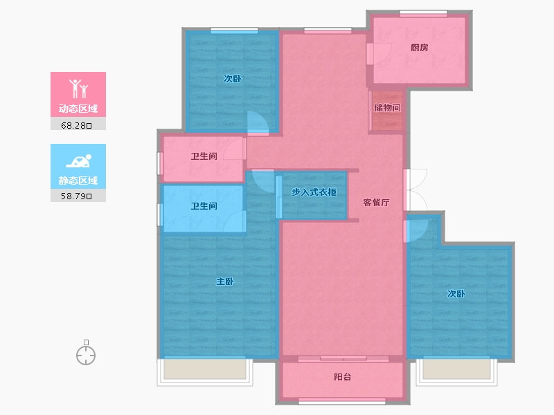 河北省-衡水市-保利拉菲公馆-114.39-户型库-动静分区