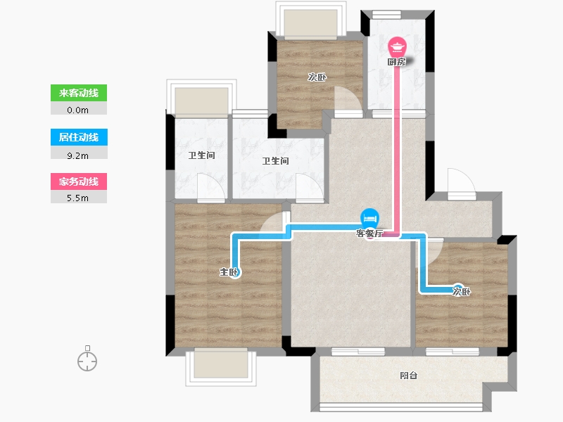 湖北省-武汉市-武汉城建花山印象二期-68.55-户型库-动静线