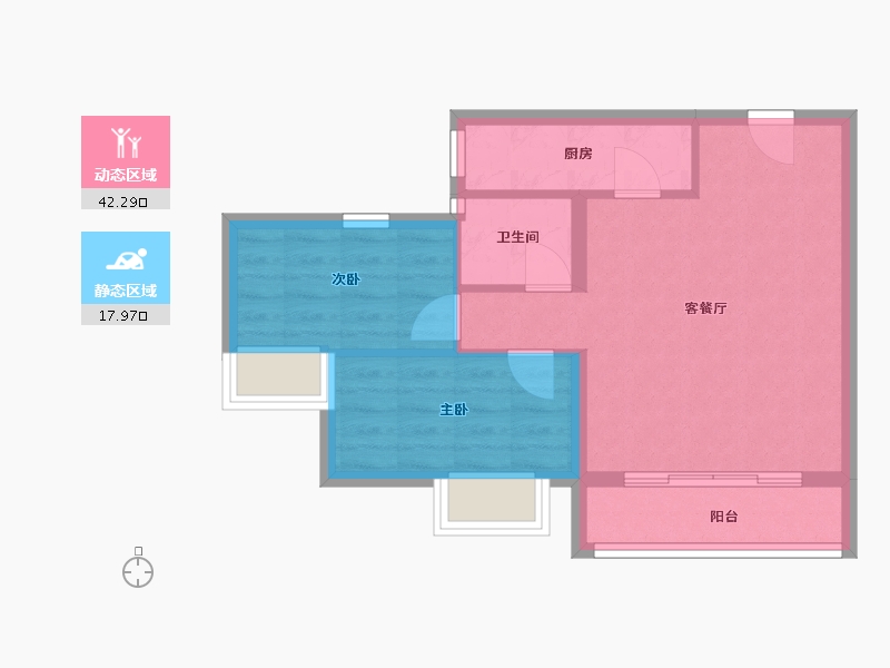 海南省-海口市-菏建海景湾-53.83-户型库-动静分区