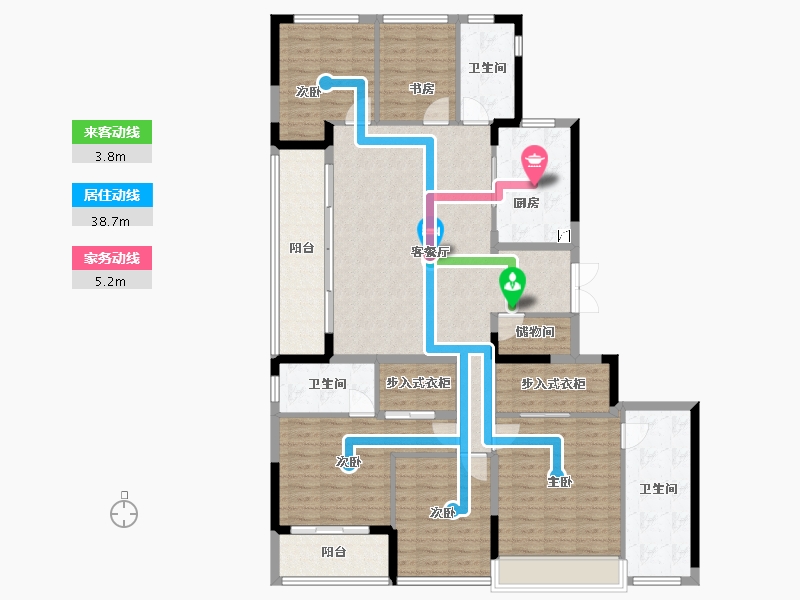 浙江省-杭州市-滨江建杭江晖府-151.32-户型库-动静线