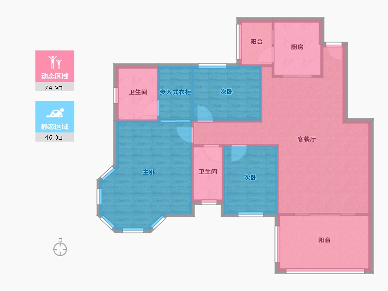 广东省-广州市-翠山蓝天苑-110.93-户型库-动静分区