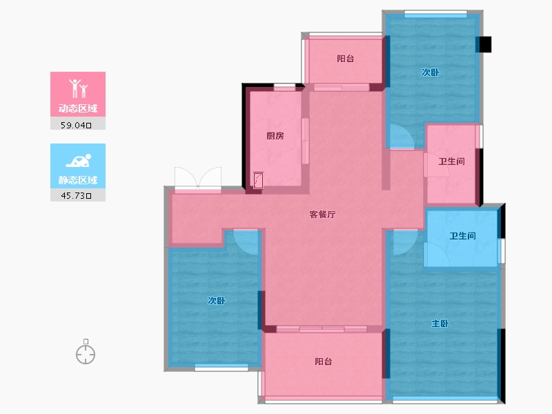 四川省-成都市-龙湖三千云锦-93.01-户型库-动静分区