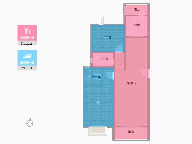 北京-北京市-BOBO自由城-71.63-户型库-动静分区