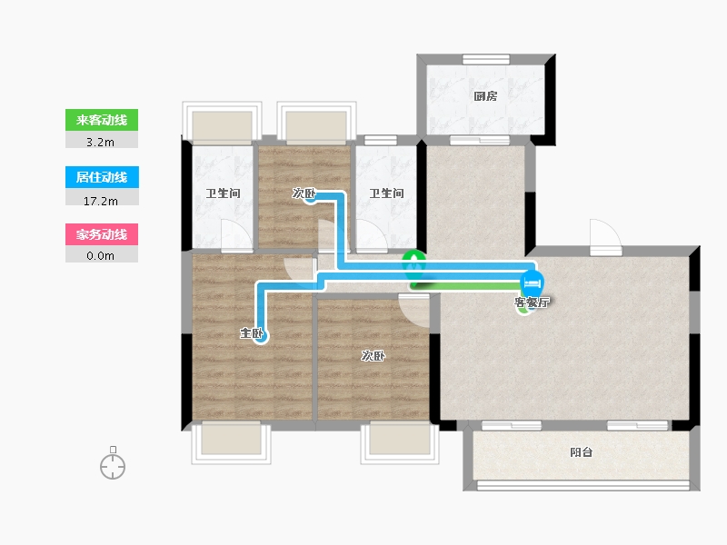 湖北省-武汉市-武汉城建花山印象二期-84.04-户型库-动静线