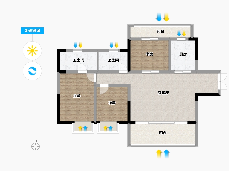 海南省-三亚市-三亚·一山湖-97.39-户型库-采光通风