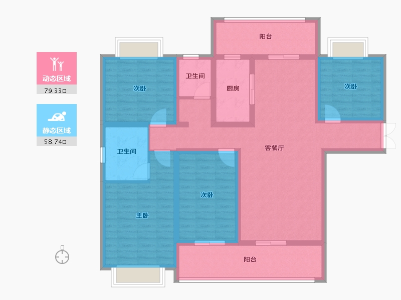 云南省-曲靖市-凤凰城·寥廓府邸-122.42-户型库-动静分区