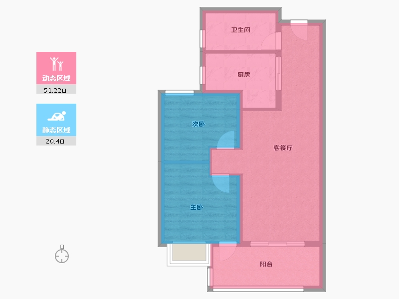 上海-上海市-象屿招商蟠龙府-64.00-户型库-动静分区