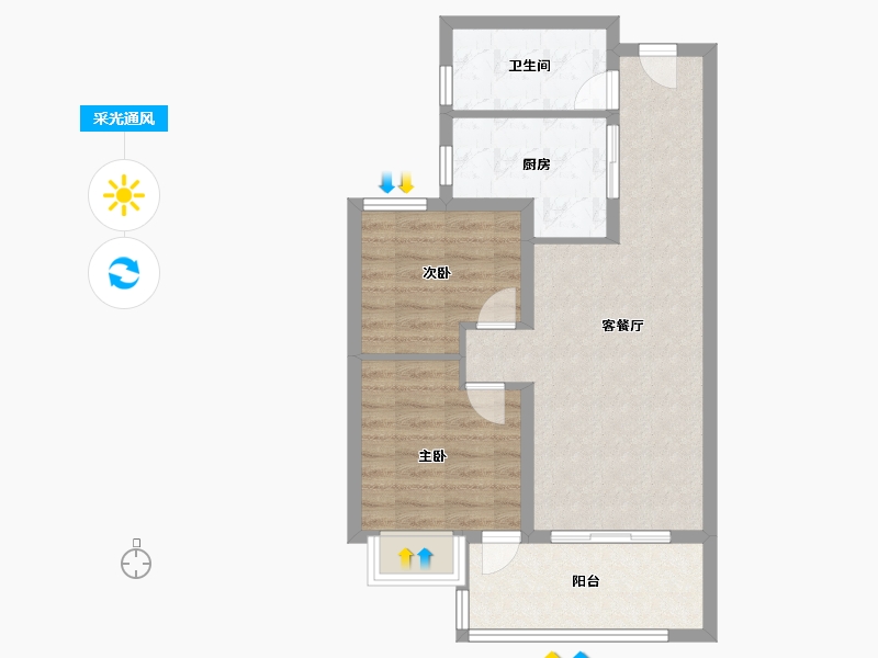 上海-上海市-象屿招商蟠龙府-64.00-户型库-采光通风