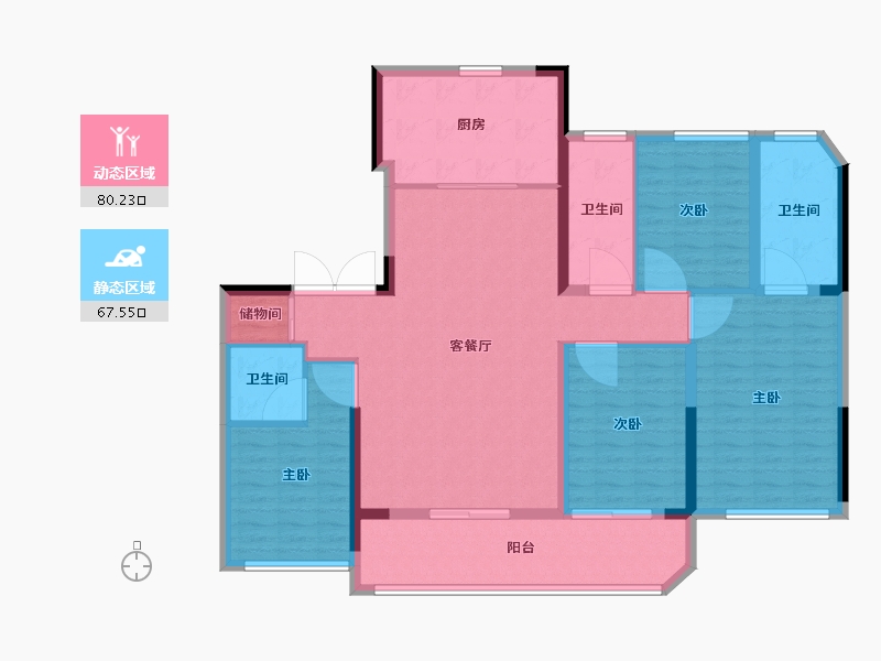 湖北省-武汉市-香港置地·元庐-134.00-户型库-动静分区