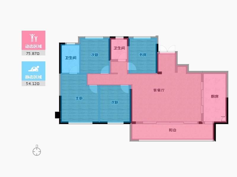 四川省-成都市-龙湖三千云锦-117.71-户型库-动静分区