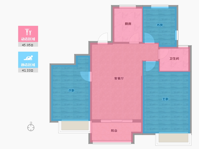 上海-上海市-港城悦庭-77.60-户型库-动静分区