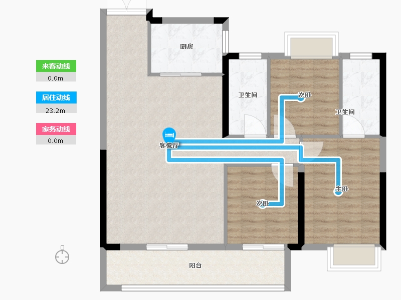 湖北省-武汉市-香港置地·元庐-95.00-户型库-动静线