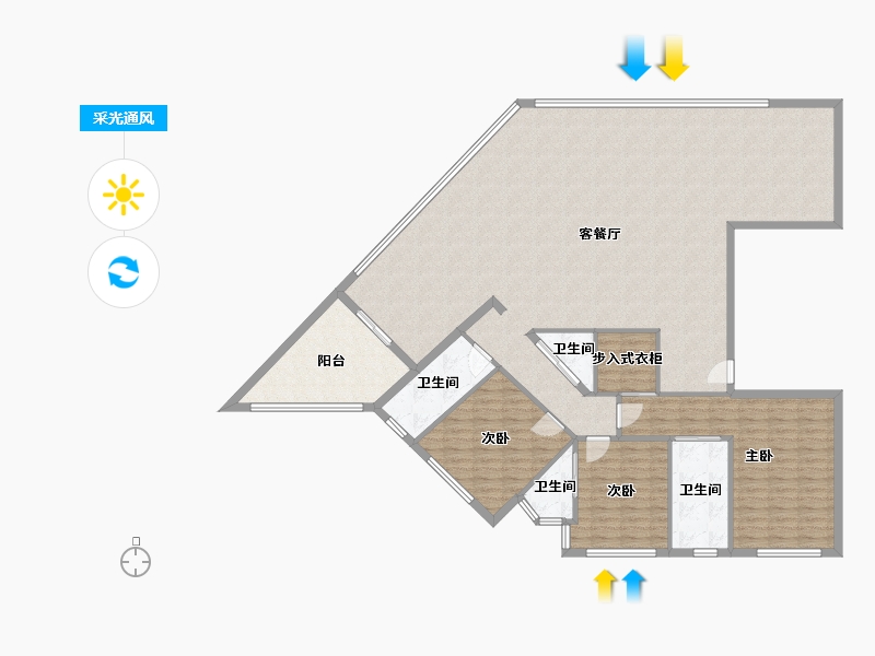 上海-上海市-浦江壹号-176.00-户型库-采光通风