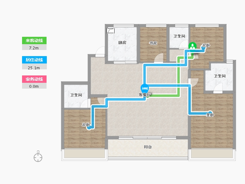 浙江省-杭州市-绿城华润晓月映翠-126.85-户型库-动静线