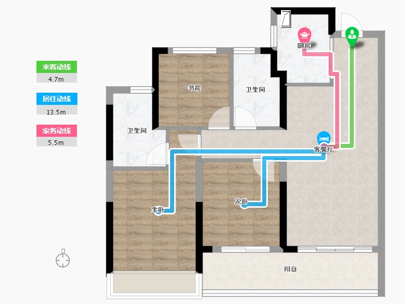 浙江省-杭州市-中天大家悦潮云望府-84.00-户型库-动静线