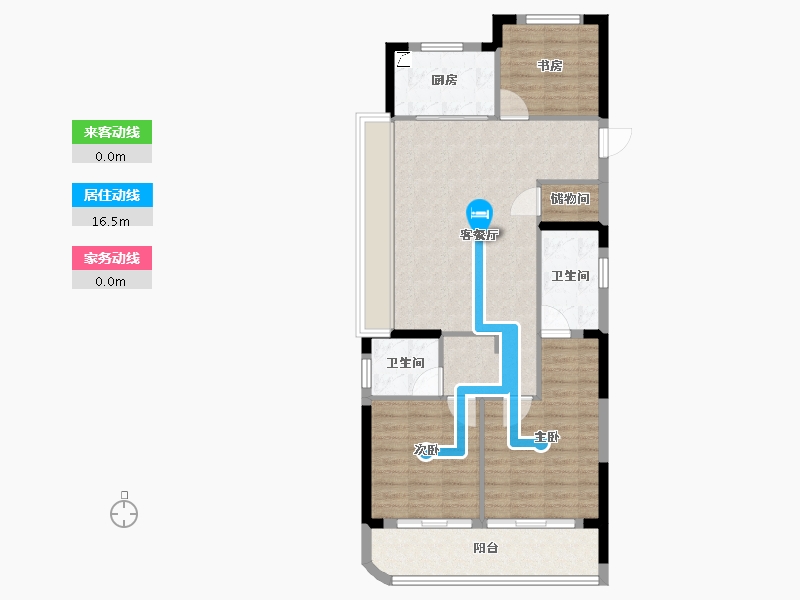 浙江省-杭州市-中天大家悦潮云望府-88.03-户型库-动静线