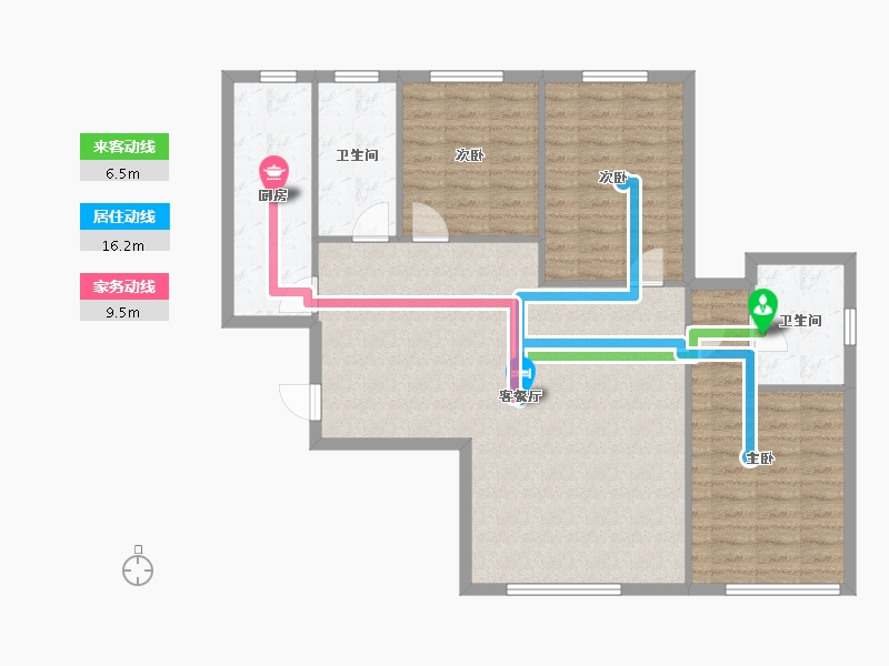 河北省-廊坊市-宝石花苑-105.50-户型库-动静线