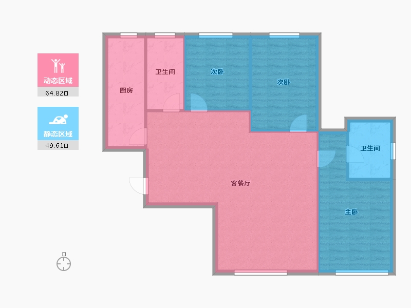 河北省-廊坊市-宝石花苑-105.50-户型库-动静分区