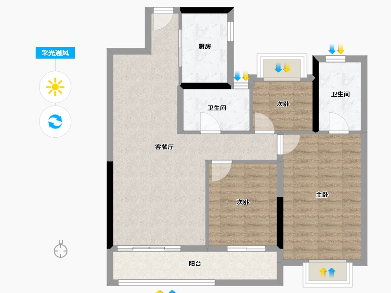 湖北省-武汉市-城投融创国博城-81.11-户型库-采光通风