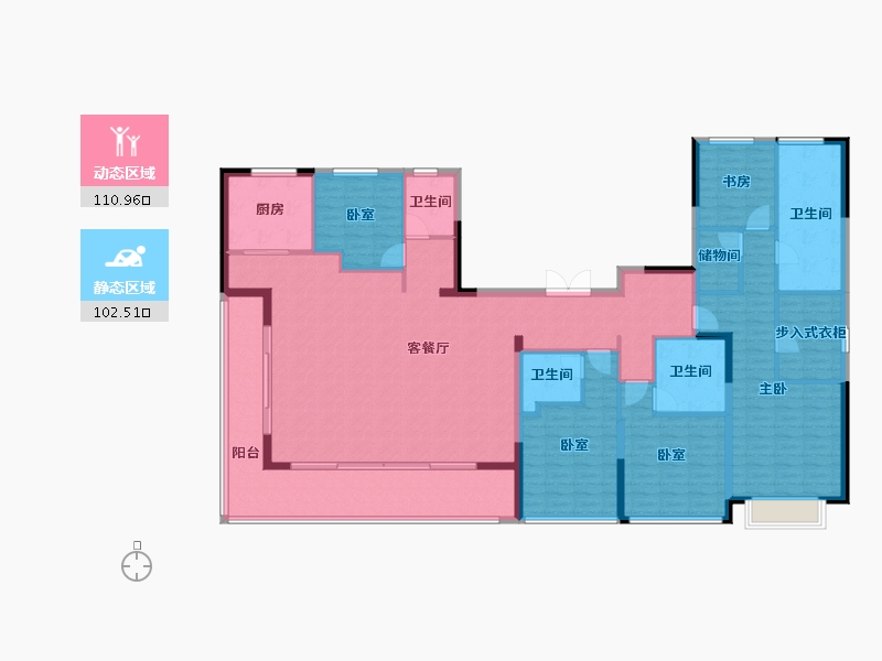 浙江省-宁波市-蓝城·兰香园-194.55-户型库-动静分区