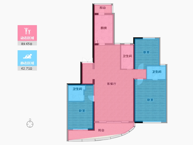 湖北省-武汉市-BFC复星外滩中心·御江廷-140.02-户型库-动静分区