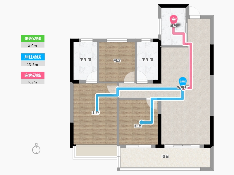 浙江省-杭州市-紫阅云宸里-89.72-户型库-动静线