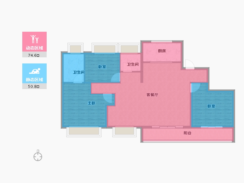 湖北省-武汉市-绿城湖畔雲庐-114.40-户型库-动静分区