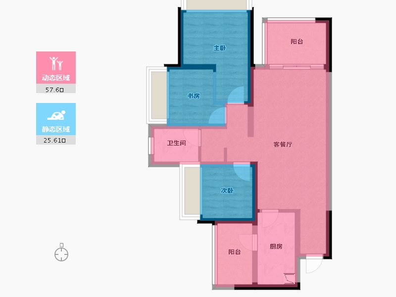 四川省-成都市-锦云天府-72.61-户型库-动静分区