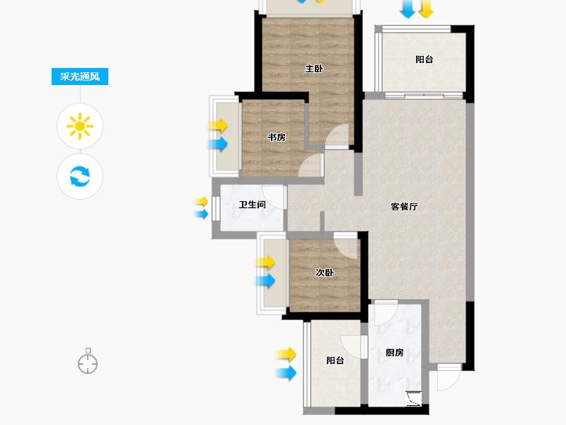 四川省-成都市-锦云天府-72.61-户型库-采光通风