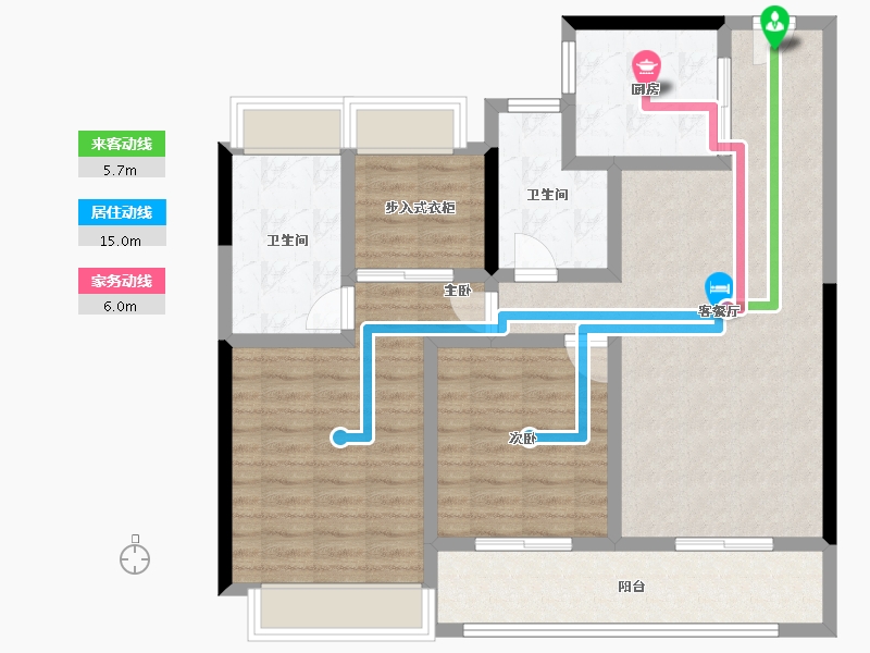 湖北省-武汉市-武汉瑞府-96.96-户型库-动静线