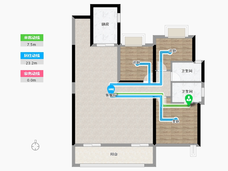 湖北省-武汉市-天创坦达·月湖云庄-104.85-户型库-动静线