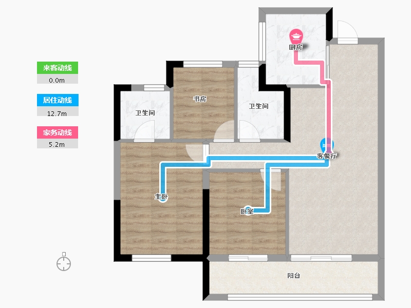 浙江省-宁波市-奥克斯·山悦云庭-81.00-户型库-动静线