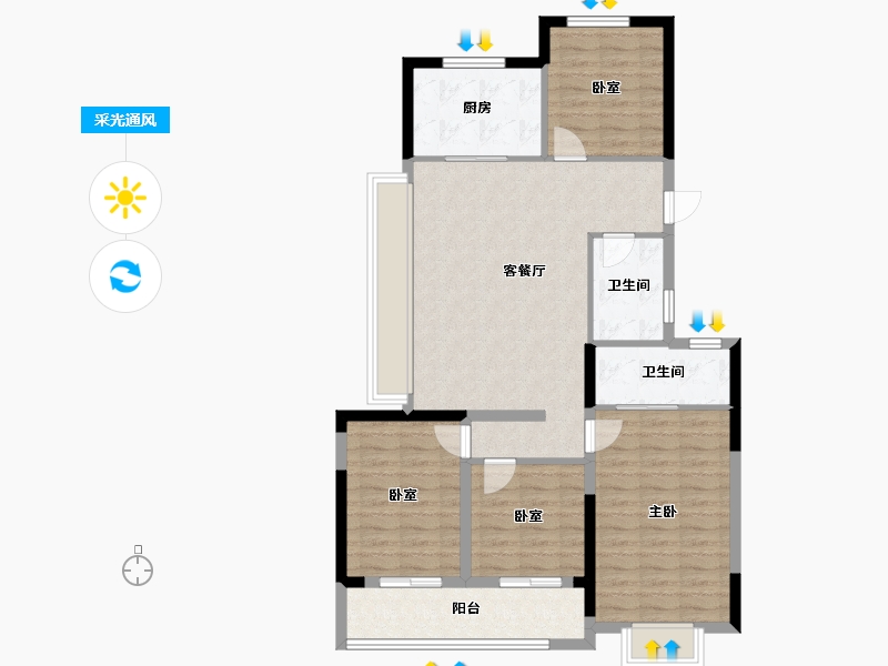 浙江省-杭州市-星遇光年府-99.18-户型库-采光通风