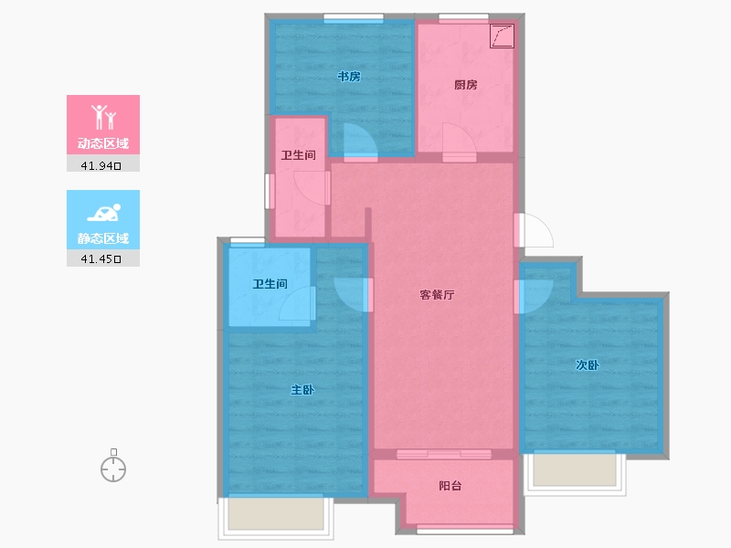 上海-上海市-港城悦庭-73.60-户型库-动静分区