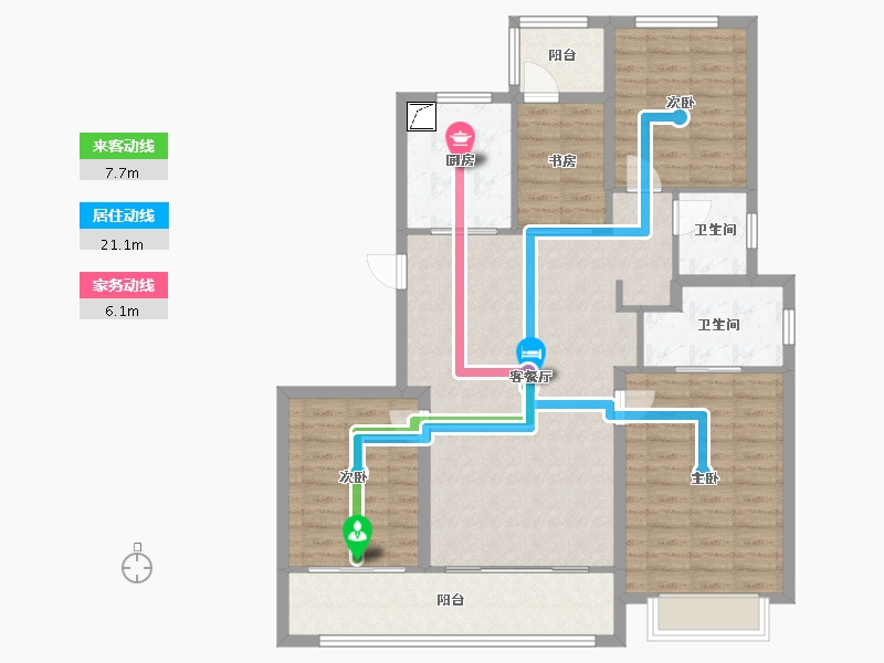 上海-上海市-雅戈尔星海云境-111.20-户型库-动静线