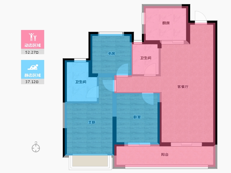 浙江省-杭州市-杭与城-79.50-户型库-动静分区