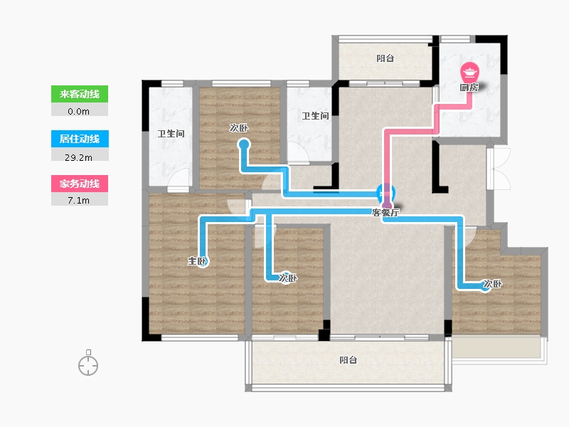 四川省-成都市-悦湖菁领汇-127.98-户型库-动静线