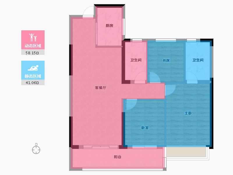 浙江省-杭州市-紫阅云宸里-89.72-户型库-动静分区