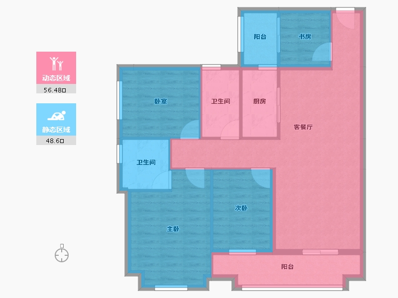 广西壮族自治区-来宾市-海景·御水湾-94.25-户型库-动静分区