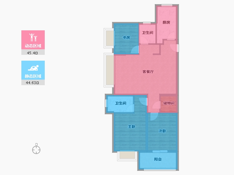 上海-上海市-雅戈尔星海云境-80.00-户型库-动静分区