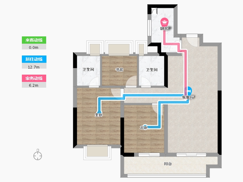 湖北省-武汉市-天创黄金时代-79.29-户型库-动静线