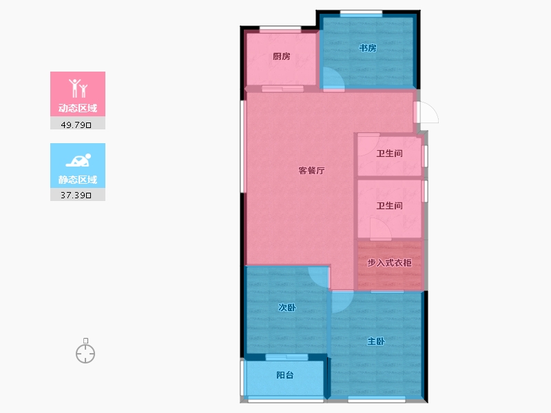 浙江省-宁波市-奥克斯·山悦云庭-78.52-户型库-动静分区