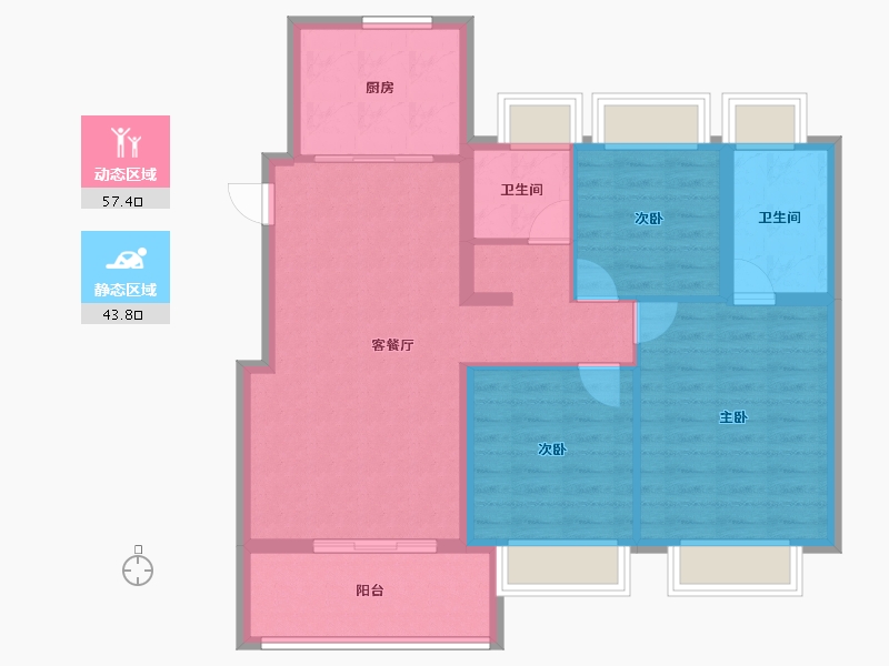 上海-上海市-象屿招商蟠龙府-91.20-户型库-动静分区