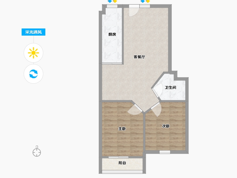 福建省-泉州市-丰盛假日城堡-61.96-户型库-采光通风